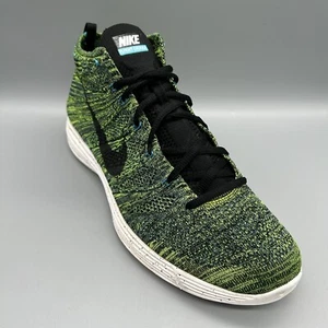 Nike Lunar Flyknit Chukka Green Neon Black Night Factor 554969-300 Mens Uk 11.5 - Imagen 1 de 7