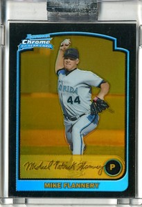 2003 Bowman Chrome Gold Refractors Marlins Baseball Card #212 Mike Flannery/170