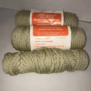 EZ Knot Braided Macrame Cord 6mm-50 yards Beige Texturized Polypropylene 2+ pack - Picture 1 of 5