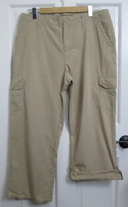 Jamaica Bay Brown Crop Pants Womens Size 12 35x26.5 Cargo Roll Tab 85-32170 - Picture 1 of 6