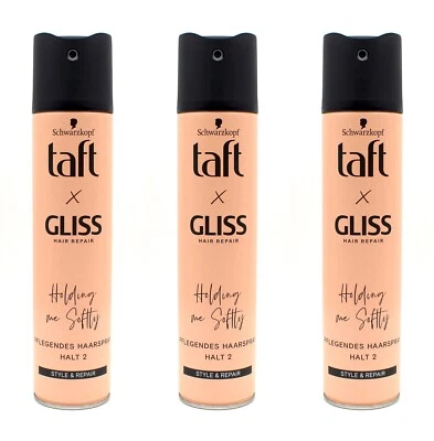 Schwarzkopf Taft x Gliss Holding me Softly Haarspray , 3x250ml EAN4015100747232