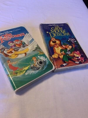 DISNEY THE GREAT MOUSE DETECTIVE & THE RESCUERS VHS SEALED BLACK DIAMOND NEW - Image 1 of 4