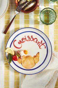 Anthropologie Harlie Brown Studio Belle Journée Dessert Plate “CROISSANT” - Picture 1 of 5