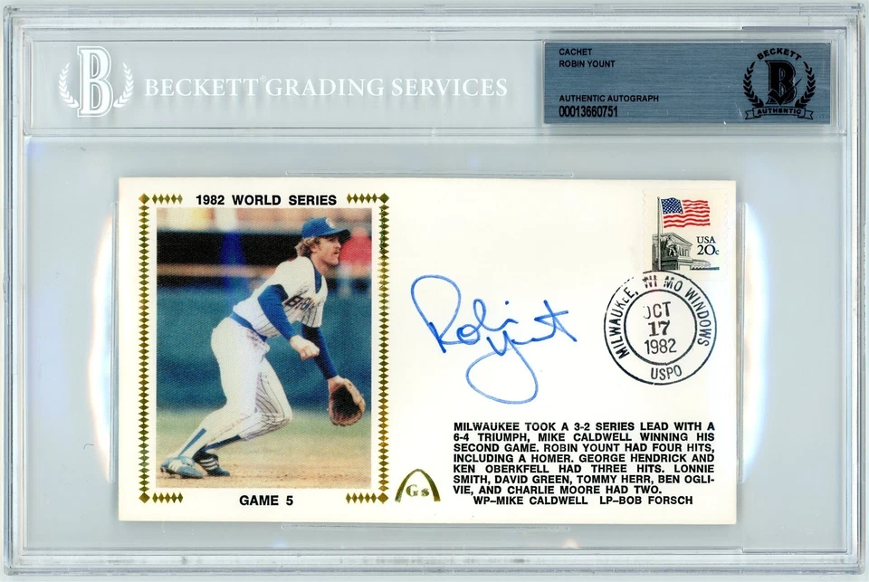 Robin Yount Signed Gateway FDC 1982 World Series - Beckett BAS - Image 1 of 1