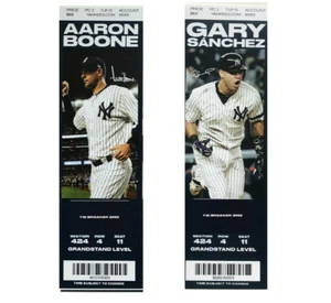 Talón de boleto de los Yankees 2019 selección "tie breaker": Gary Sanchez/Aaron Boone - Imagen 1 de 3