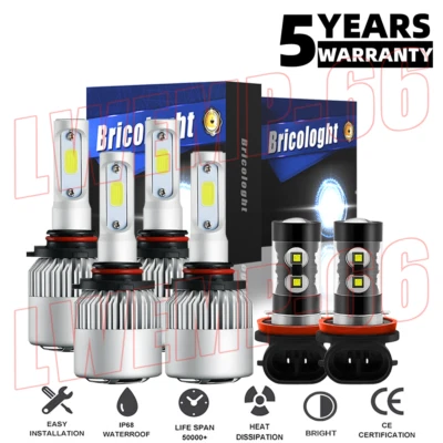 For Chevrolet Colorado Pickup 2004-2008 LED Headlight High Low + Fog Light Bulbs - Image 1 of 4