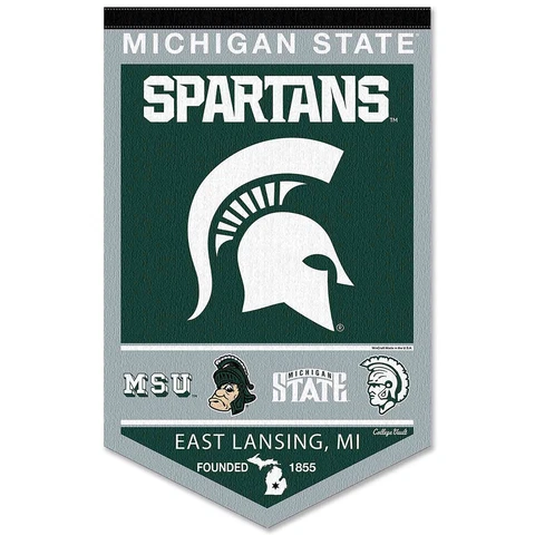 Michigan State Spartans Heritage Logo History Banner Pennant Cover