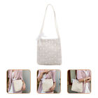  White Polyester Diagonal Bag Miss Straw Tote Cross Body for Woman