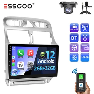 9" Autoradio für Peugeot 307 02-2013 Android 12 Carplay GPS Navi RDS +MIK Kamera - Bild 1 von 13