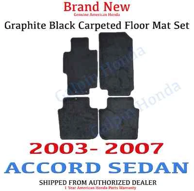 Genuine OEM Honda Accord Sedan Black Floor Mat Set 2003-2007   (83600-SDA-A02ZA) Foto 1 de 2