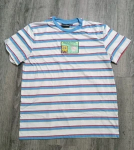 Spongebob SquarePants Shirt Mens Large White Striped Drivers License Nickelodeon - Picture 1 of 7