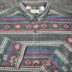 Camisa de Franela Gamuza Estampado Suroeste Azteca Vintage LL Bean Para Hombres XXL Alta EE. UU. - Imagen 1 de 8
