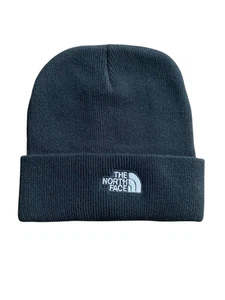The North Face Beanie Black Logo Winter Outdoors Acrylic Cuffed - Picture 1 of 4
