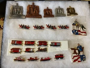 PINS LIONS CLUB : train de la guerre civile ; ensemble Lincoln Memorial et « The End », 22 pins - Photo 1/4