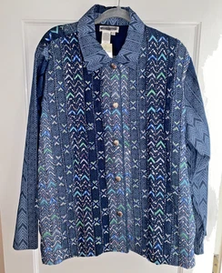 Coldwater Creek Damen Gr. 2X Denim Perlen bestickt Jacke Western Neu mit Etikett Y2K - Bild 1 von 7