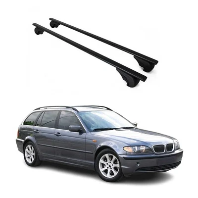 For BMW 325xi 2001-2006 OMAC USA G000393 Black Raised Roof Rails Cross Bars Foto 1 de 4