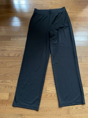 "Pantalones negros artísticos portátiles Bob Mackie XS ~ cintura elástica ~ entrepierna de 30""" Foto 1 de 4