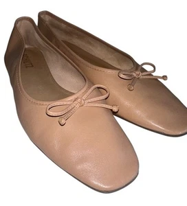 Schutz Shoes Womens 7.5 B Beige Ballet Flats Arissa Leather Square Toe Casual - Picture 1 of 10