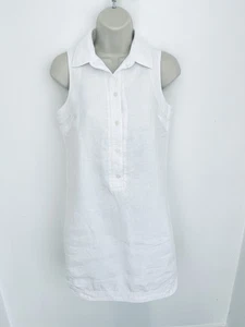 Michael Kors White Linen Sleeveless Shirt Dress - UK Size 6 (XXS) - Picture 1 of 11