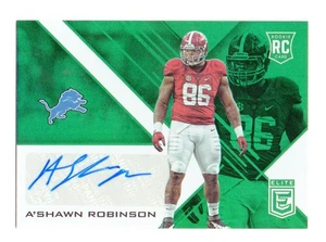 2016 Donruss Elite A'Shawn Robinson Elite Rookie Autographs Green Lions ERA-AR - Picture 1 of 2
