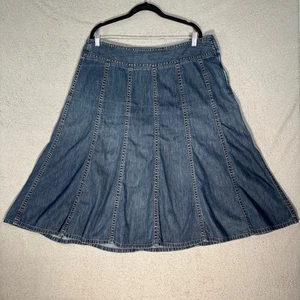 Liz Claiborne Women's Blue Denim A-Line Midi Skirt Size 16W - Picture 1 of 15