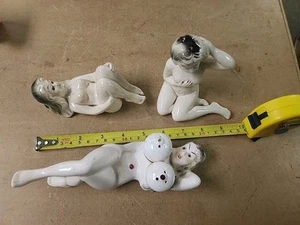 3 Vintage Nude Ladies Salt & Pepper Shakers Japan, NAUGHTY, RIQUE, BOOBIES LOT 3 - Picture 1 of 16