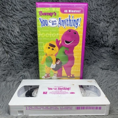 Barney's You Can Be Anything! VHS Tape 2002 Purple Dinosaur Clamshell Movie - Image 1 of 4