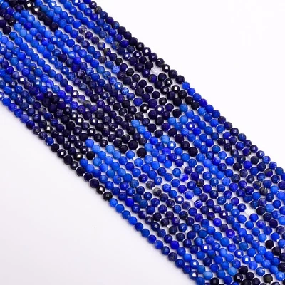 Natural Lapis Lazuli Shaded Gemstone Round Beads 2.5-3 mm Strand 12.5" 113 - Image 1 of 2