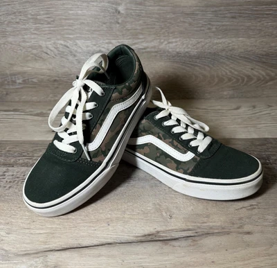 Vans Ward Old Skool 低帮运动鞋 儿童 US 2 迷彩绿色帆布溜冰鞋 — 第 1/4 张图片