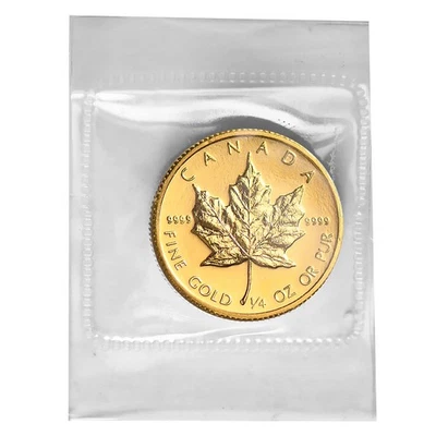 Moneda de oro canadiense hoja de arce 1986 1/4 oz Foto 1 de 2