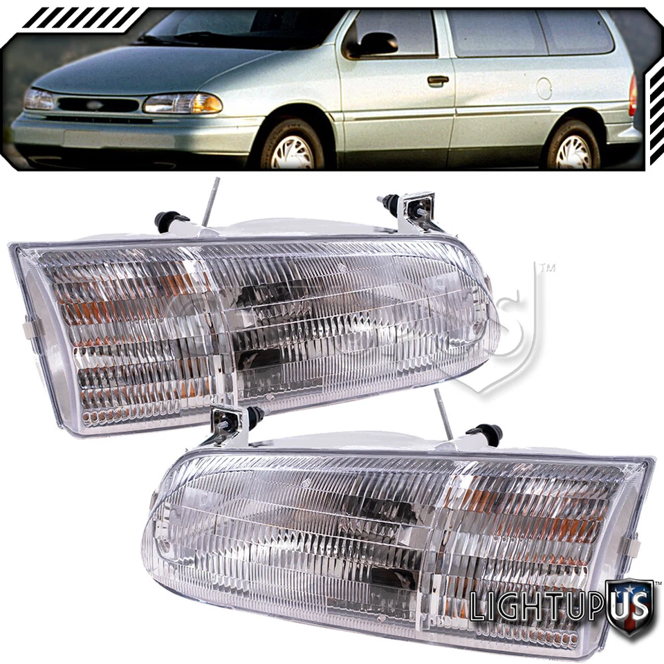 Pair LH RH Halogen Headlights for FORD 95-97 WINDSTAR - Image 1 of 1