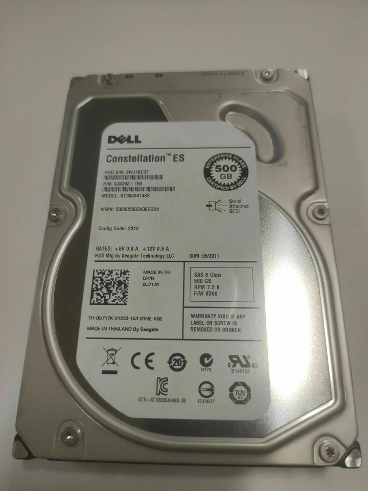 Dell ST3500414SS Seagate Constellation ES 500GB 7200 RPM 3.5" 0u717k u717k - Image 1 of 1