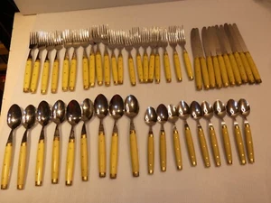Vintage Bistro 1 Frankreich 48-teiliges Besteckset, gelbe Kunststoffgriffe - Bild 1 von 9