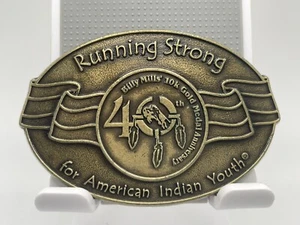 1964 Billy Mills Olympic RUNNING STRONG for AMERICAN INDIAN YOUTH Belt Buckle - Picture 1 of 6