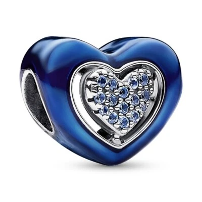 Blaues Drehbares Herz PANDORA Charm  792750C01 - Bild 1 von 4
