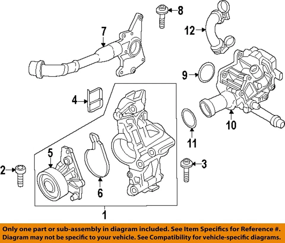 BMW OEM 16-21 340i GT xDrive Bomba de agua-Junta de conjunto de bomba de agua 11518632586 Foto 1 de 1