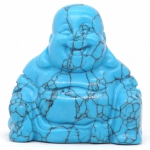 Estatuilla Maitreya Buda Azul Turquesa Piedra Tallada Chakra Sanación Reiki de 1,4 - Imagen 1 de 4