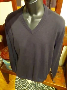 Suéter Brooks Brothers cuello en V Supima algodón negro para hombre talla L - Imagen 1 de 3