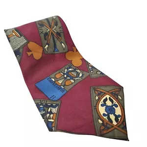 Enigma Playing Cards Club Spade Heart Hand Made Novelty Polyester Necktie - Picture 1 of 7