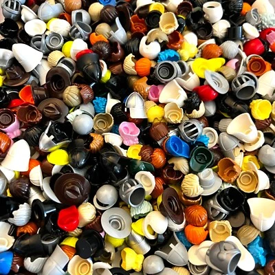 Lego Bulk Lot 100 Pcs Minifigures Hair, Helmet Hats & Wigs Pieces Knights Castle - Image 1 of 4