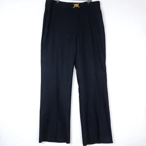 Vintage Lauren Ralph Lauren Black Dress Pants Womens Size 14 100% Linen - Picture 1 of 12