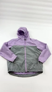 Eddie Bauer Jacket Youth Girls Large Purple Gray Lone Peak Hooded Full Zipper - Picture 1 of 9