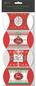 8 bolsas de regalo de Navidad de lujo joyero envoltorio de regalo con etiquetas - Imagen 1 de 1