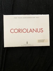 CORIOLANUS For Your Consideration FYC DVD Screener ESQUIRE RARE! 2011 - Foto 1 di 4