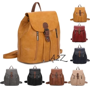 Women Leather Backpack Small Shoulder Handbag Ladies Grab Handle Hand bag UK - Picture 1 of 14