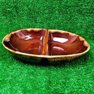 Vintage IK Kathy Kale Divided Dish Drip Design Pottery USA 1960s Stoneware - Bild 1 von 8