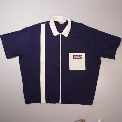 Camisa De Colección Resort Informal Cremallera Azul Playa Piscina Retro Hecha en EE. UU. Para Hombre XL Foto 1 de 4