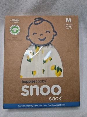 Saco Snoo Algodão Orgânico Baby Swaddle Limões Amarelos Tamanho M 11-18 libras - Imagem 1 de 4