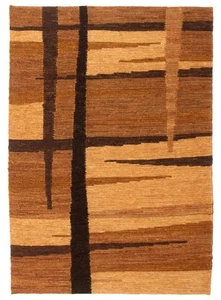 Vintage Hand Woven Carpet 4'6" x 6'6" Traditional Jute Kilim Rug - Picture 1 of 9