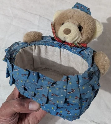 CESTO PORTAOGGETTI VIMINI INTRECCIATO ORSO PELUCHE 13,5x12x6 cm circa - Immagine 1 di 4